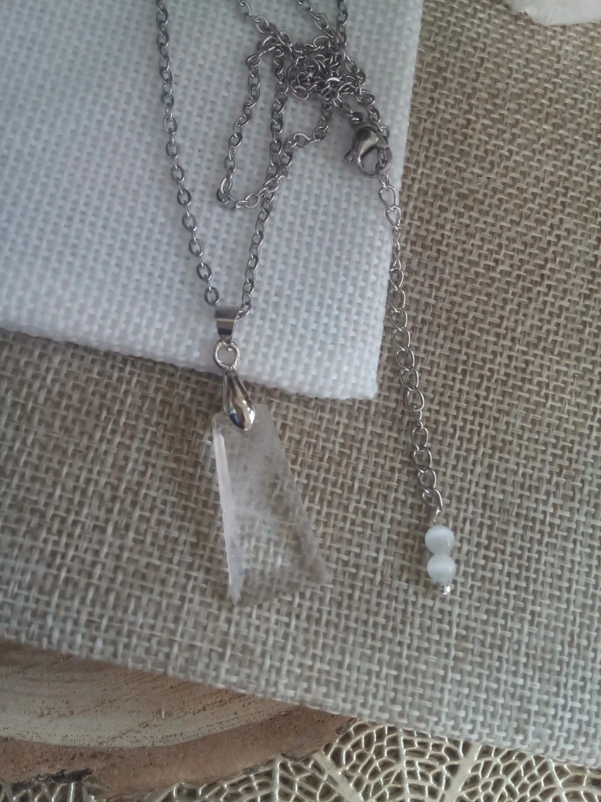 Collier cristal de roche naturel